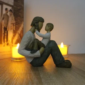 Nostagic Father and Son Miniature Dad Figurine Memory Ornament for Father's Day- Gift for father, Gift for all occassions