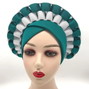 African Turban Caps for Women Headtie Ready to Wear Auto Gele Female Head Wraps Muslim Caps Nigerian Wedding Gele