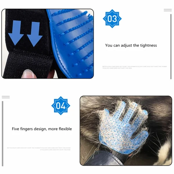 Pet Grooming Glove for Dogs & Cats – Silicone Brush Comb for Hair Removal, Bathing & Cleaning| Dog brush| Cat Brush| - Image 4