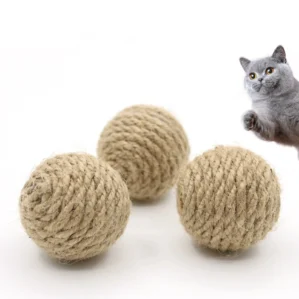 1 Pc Pet Cat Hemp Rope Ball | Rolling Interactive Hand-woven Cat Scratching Toy | Cat Toy ball |
