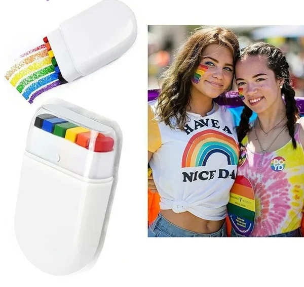 Washable Rainbow Face & Body Painting | Rainbow Crayon Pen | Pride Day| mardi Gras| Party Stage Makeup| Party Colors|