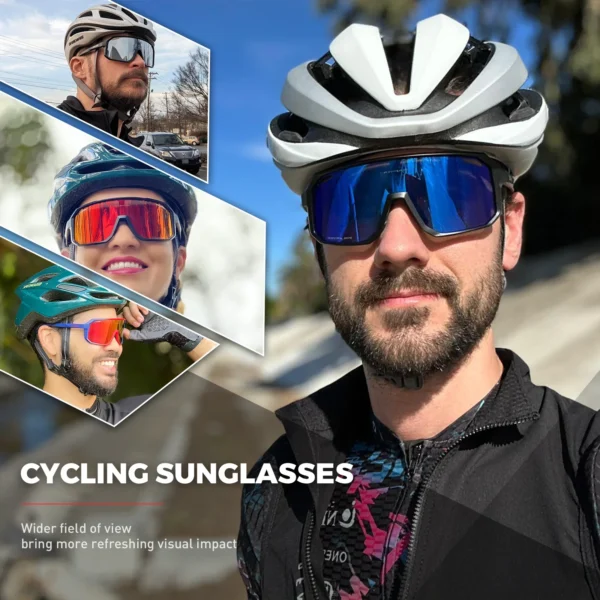 KAPVOE Cycling Glasses – Unisex Sports Outdoor Sunglasses (1 Lens/3Lens Configuration) - Image 2